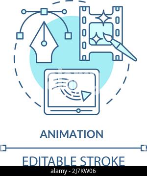 Animation turquoise concept icon Stock Vector