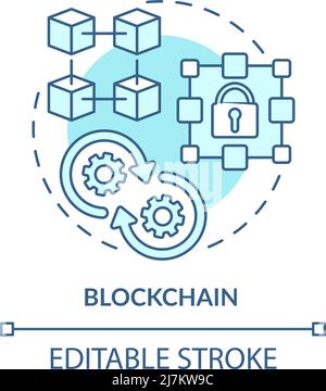 Blockchain turquoise concept icon Stock Vector