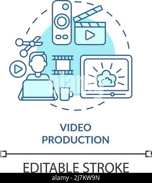 Video production turquoise concept icon Stock Vector
