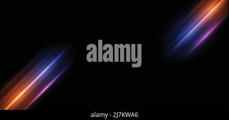 Modern abstract high-speed light effect. Technology futuristic dynamic motion on blue background with copy space for banner or poster. Stock Vector
