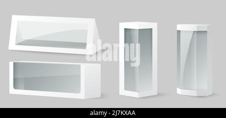 Big package with transparent window mockup design Stock Vector