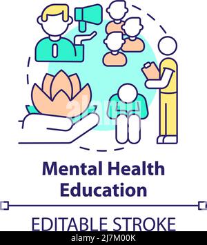Mental health education concept icon Stock Vector