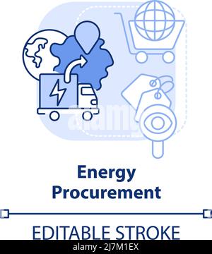 Energy procurement blue light concept icon Stock Vector