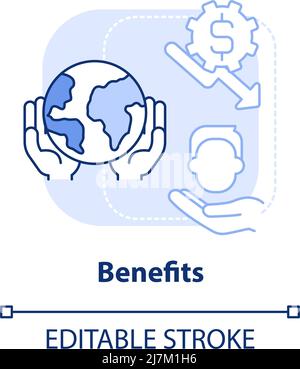 Benefits blue light concept icon Stock Vector