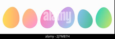 Easter eggs beautiful colorful collection. Pastel Easter eggs set of icons. Vector illustration. Stock Vector