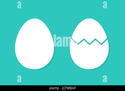Eggs cracked icons. Vector illustration. Stock Vector