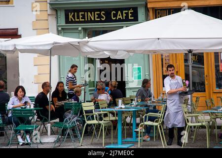 Austria,Cafe Kleines Cafe in Vienna Stock Photo