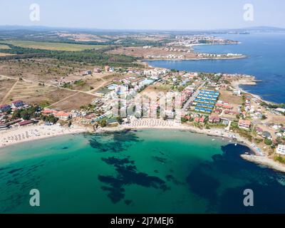 Aerial view of Arapya beach near town of Tsarevo, Burgas Region, Bulgaria Stock Photo