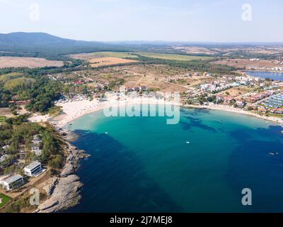 Aerial view of Arapya beach near town of Tsarevo, Burgas Region, Bulgaria Stock Photo