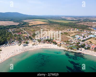 Aerial view of Arapya beach near town of Tsarevo, Burgas Region, Bulgaria Stock Photo