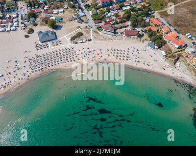 Aerial view of Arapya beach near town of Tsarevo, Burgas Region, Bulgaria Stock Photo