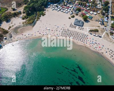 Aerial view of Arapya beach near town of Tsarevo, Burgas Region, Bulgaria Stock Photo