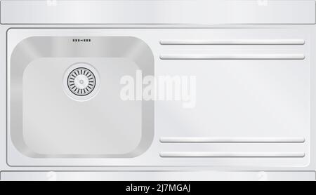 Kitchen sink on a white background. Vector illustration. Stock Vector