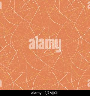 Vector abstract leaf texture seamless pattern background Delicate overlapping wispy veins and midrib lines creating a random textural criss cross grid Stock Vector