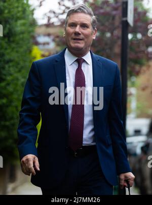 Sir Keir Starmer leaves his home ahead of the State Opening of Parliament. The Labour Leader said he will step down if the police fine him for breaking covid lockdown rules. (Photo by Tejas Sandhu / SOPA Images/Sipa USA)