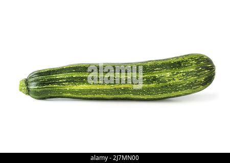 Green zucchini close up isolated on white Stock Photo