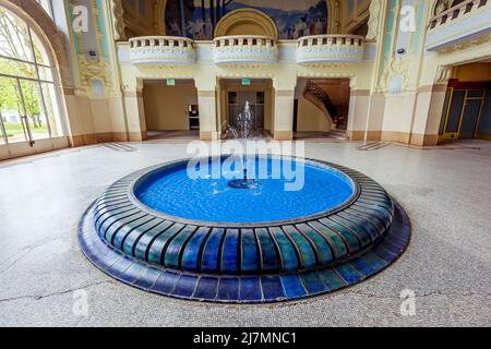 VICHY, FRANCE, APRIL 12, 2022 : exteriors decors of the thermal baths of the domes Stock Photo