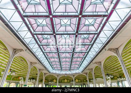 VICHY, FRANCE, APRIL 12, 2022 : exteriors decors of the thermal baths of the domes Stock Photo