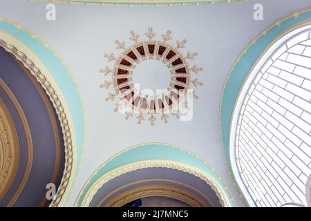 VICHY, FRANCE, APRIL 12, 2022 : exteriors decors of the thermal baths of the domes Stock Photo