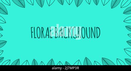 Summer leaf frame, or ecological background. Green botanical vector banner with leaves. Stock Vector