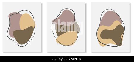 poster or card templates with abstract pastel colored blob shapes, vector illustration Stock Vector