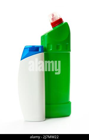 set of cleaning products for home cleaning isolated on white background Stock Photo