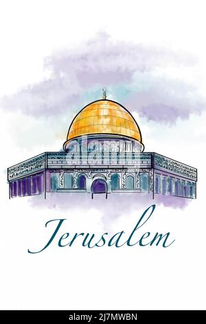 Jerusalem Illustration ,drawing ,water Color ,symbol. Royalty Free SVG,  Cliparts, Vectors, and Stock Illustration. Image 186548770.