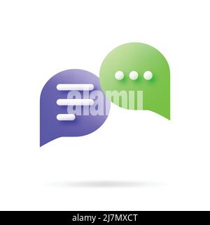 Colorful 3D realistic speech bubble, vector illustration Stock Vector ...