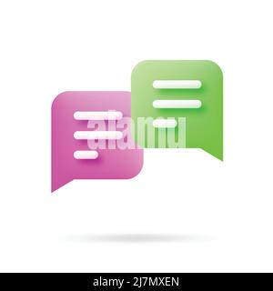 speech bubble 3d icon, Vector illustration, communication dialog bubble Stock Vector