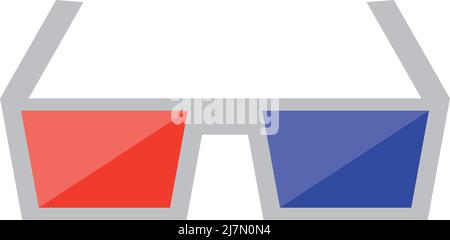 Red and blue 3D glasses icon. Editable vector. Stock Vector