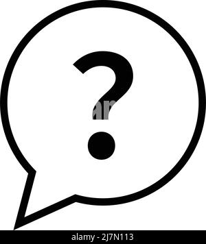 A question mark icon in a speech balloon. Editable vector. Stock Vector