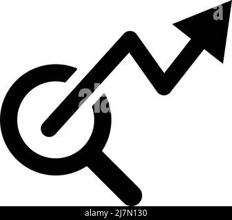 Silhouette icon of an ascending arrow. Editable vector Stock Vector ...