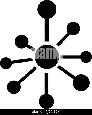 Network silhouette icon. Connection and joining. Editable vector. Stock Vector