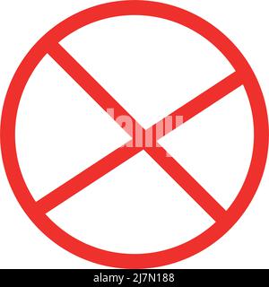 Cross marked forbidden sign icon. Editable vector. Stock Vector