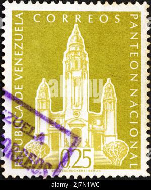 VENEZUELA - CIRCA 1960: a stamp printed in the Venezuela shows National Pantheon, Caracas, Venezuela, circa 1960 Stock Photo