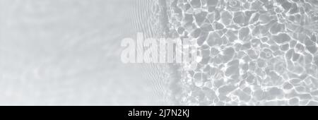 Water texture with waves on the water overlay effect for photo or mockup. Organic light gray drop shadow caustic effect with wave refraction of light Stock Photo
