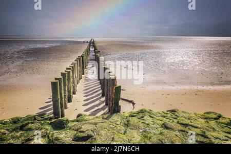 beach idyll on the island of Spiekeroog/Germany Stock Photo