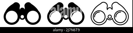 Binoculars icon set. Vector illustration isolated on white background Stock Vector