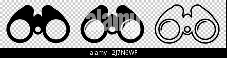 Binoculars icons. Vector illustration isolated on transparent background Stock Vector