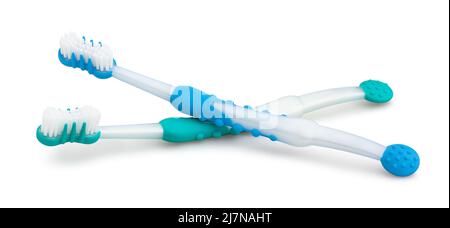 toothbrush path isolated on white Stock Photo