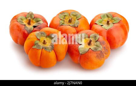 persimmon path isolated on white Stock Photo