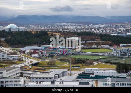 Reykjavik, Iceland - October 23. 2021: View over the city of Reykjavik Stock Photo