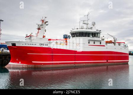 Reykjavik, Iceland - October 23. 2021: Longlining and net fishing vessel Stormur Stock Photo