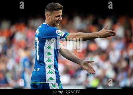 JOAQUIN SANCHEZ of Real Betis     during La Liga  match between Valencia CF and Real Betis Balompie. Photo by Jose Miguel Fernandez /Alamy Live News ) Stock Photo