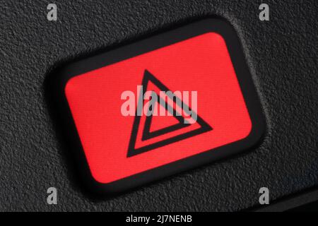 hazard lights control light in car dashboard Stock Photo