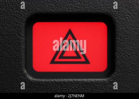 hazard lights control light in car dashboard Stock Photo