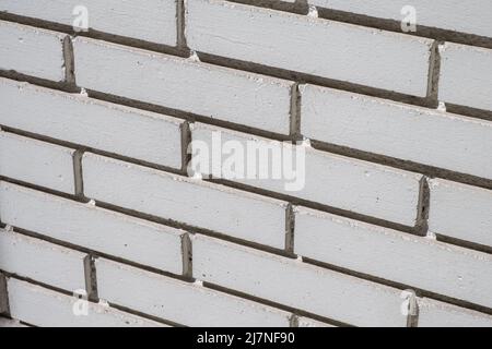 detail of a brick wall painted white, texture for backgrounds Stock Photo