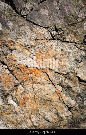 background or texture Abstract detail of brown stone with cracks Stock Photo