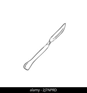 Scalpel doodle vector icon. Drawing sketch illustration hand drawn line. Stock Vector