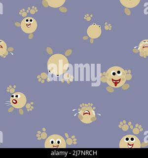 emoticons in various positions and expressions pattern Stock Vector